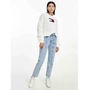 Tommy Jeans dámský bílý svetr - XS (YAP)